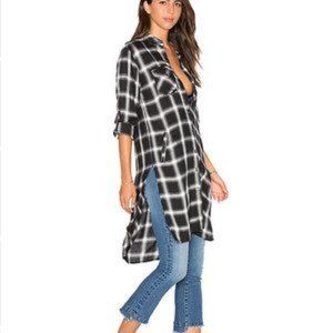 BLANK NYC Plaid Collared Pocket Tunic
